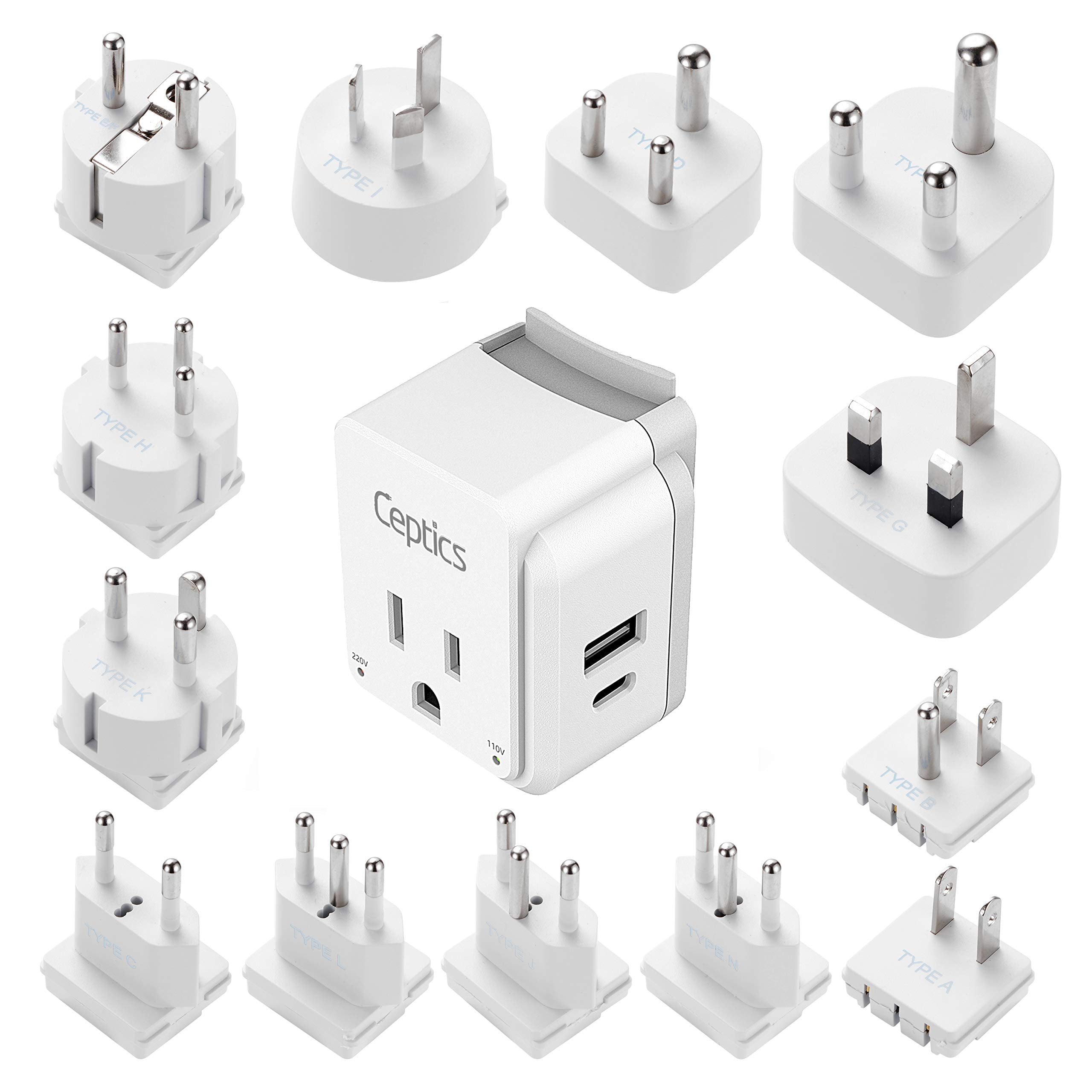 Ceptics SWadApt attachments shown for global plug compatibility.