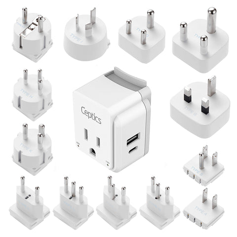Ceptics SWadApt attachments shown for global plug compatibility.
