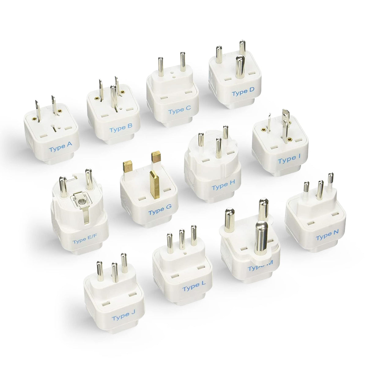 Ceptics travel adapter with Type A-M plugs for global compatibility