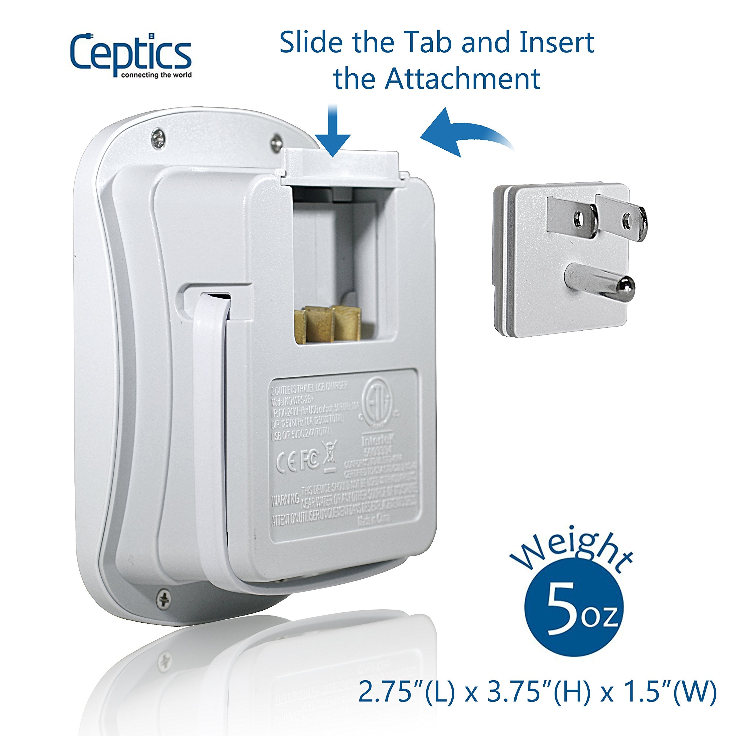 Ceptics travel pouch included for compact, organized packing.