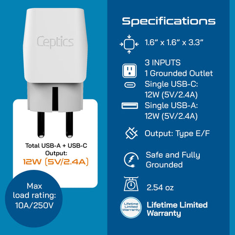 Ceptics CTU-9-9C-PK ultra-compact travel companion fits in a pocket