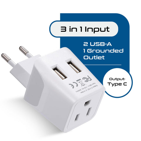 Ceptics USA socket input supports device charging on the go.