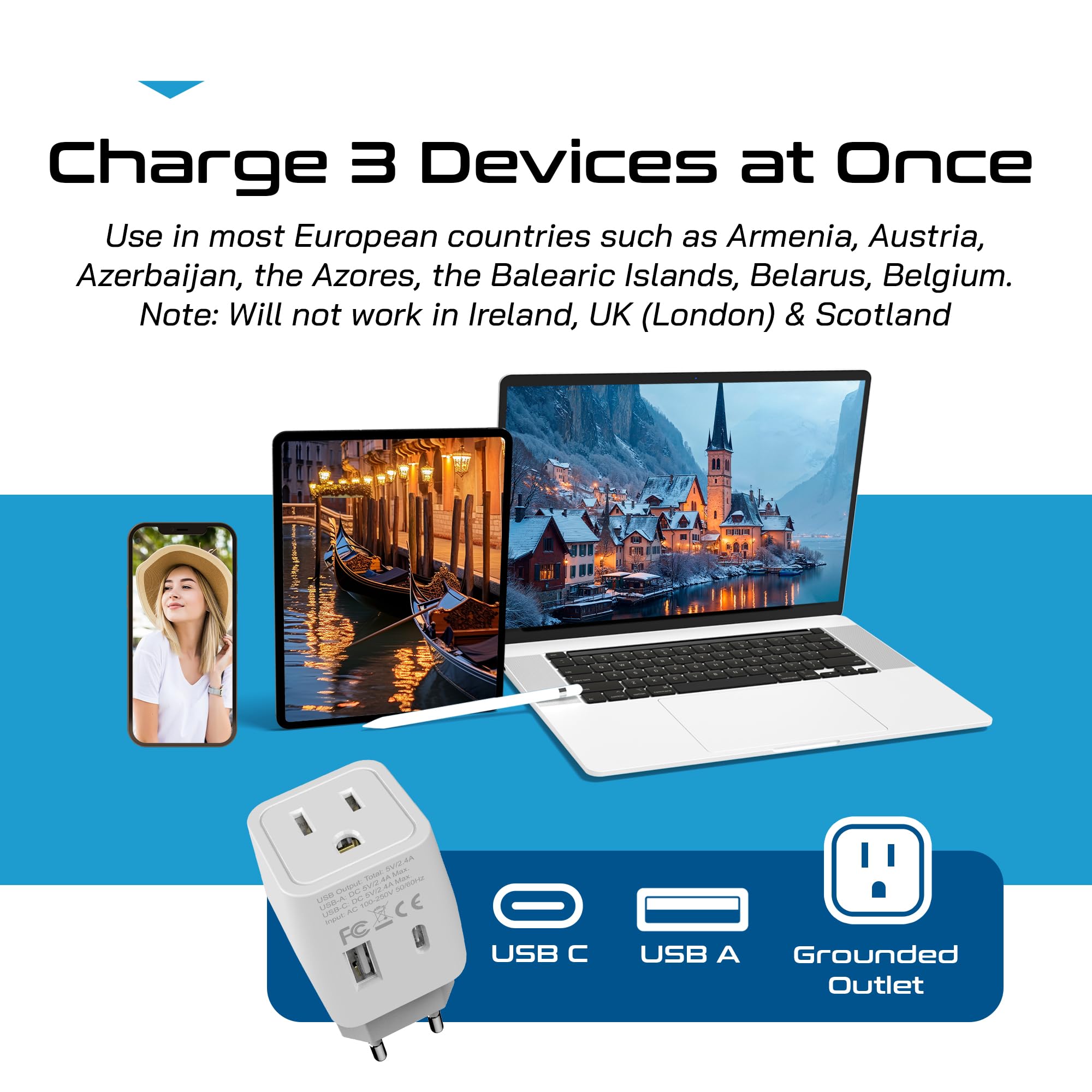 Ceptics CTU-9-9C-PK compatible with France, Germany, Netherlands, Spain, and more
