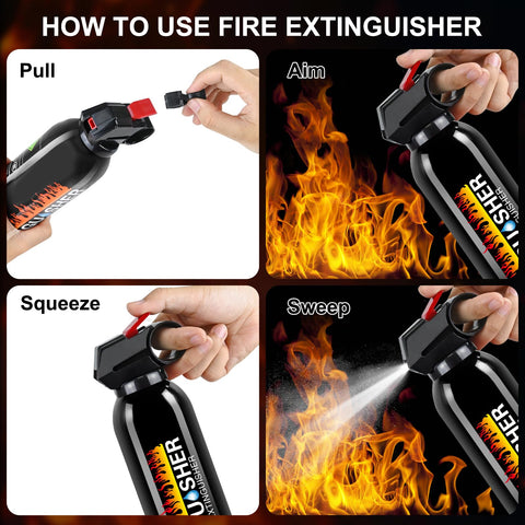 Cermug kitchen-ready extinguisher provides fast access during cooking with minimal mess.