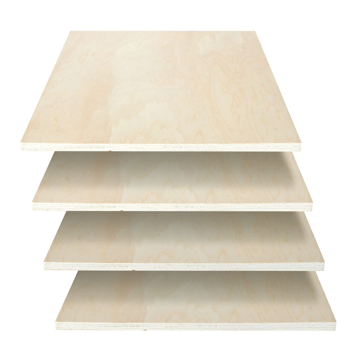 CertBuy Baltic Birch 12x12 half-inch four-pack, ideal for crafting projects and laser cuts.