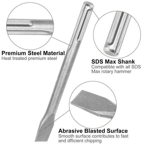 CertBuy SDS Max scaling chisel 250mm for removing rust and heavy material