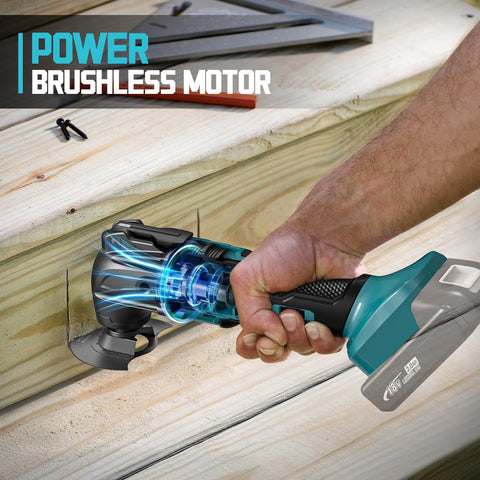 Cerycose brushless motor delivers 8500-21000 OPM for precise cutting and sanding.