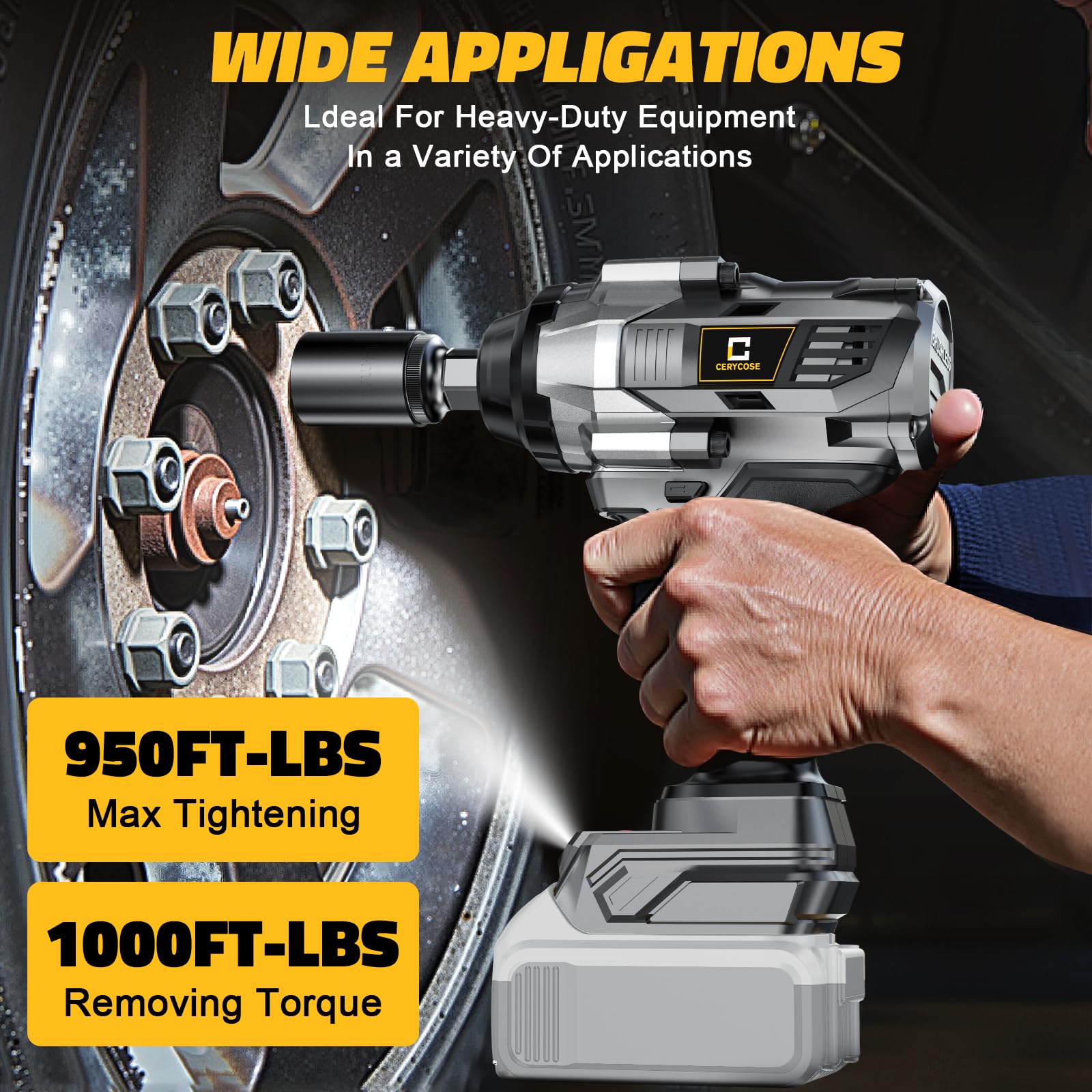 Cerycose tool features built-in LED work light for dim work areas.