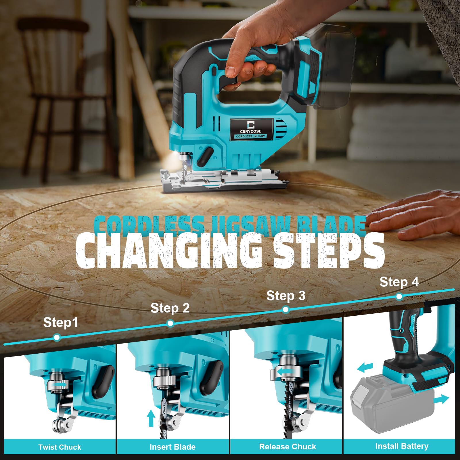 Cerycose Jigsaw compact design fits tight spaces