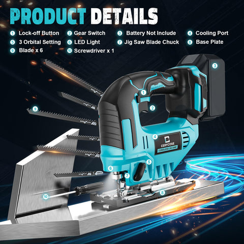 Cerycose Jigsaw LED light illuminates the workspace for precise cuts