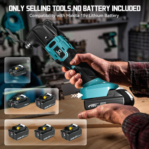 Cerycose tool kit attachments including blades and sanding papers for versatile tasks.