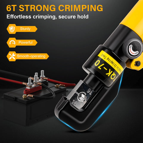 Cesilili battery cable crimping in action for secure connections in power setups.