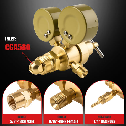 Cesilili CGA580 inlet connection for quick tank attachment