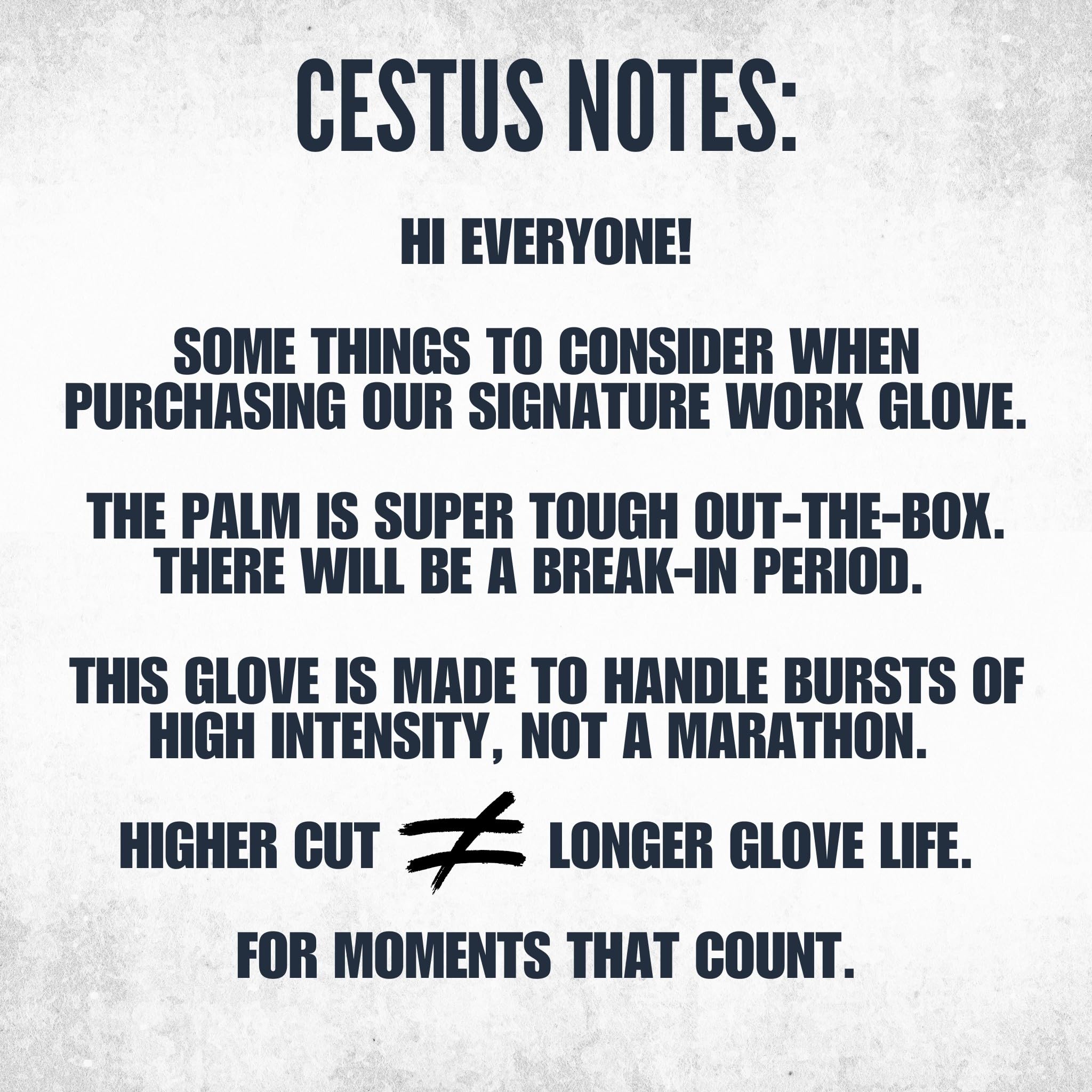 Cestus 3207 sizes from XS to 3XL for all hands