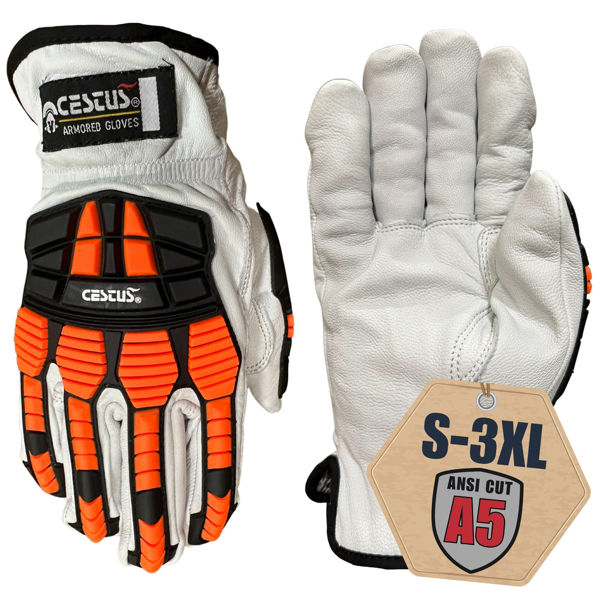 Cestus 3219 goatskin gloves palm close-up highlighting abrasion resistance for tough jobs