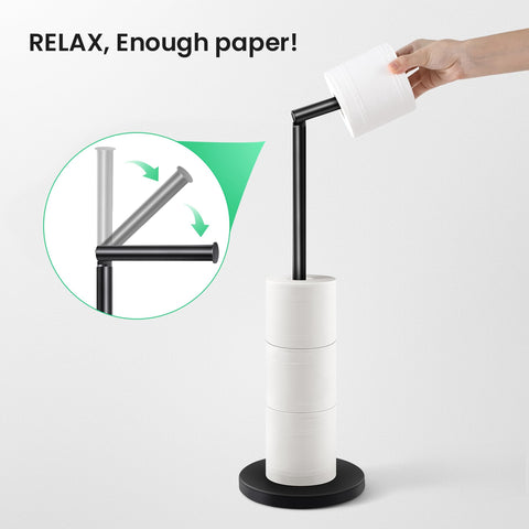 Cesun Toilet Paper Holder Stand with matte black finish adds modern style and durability.