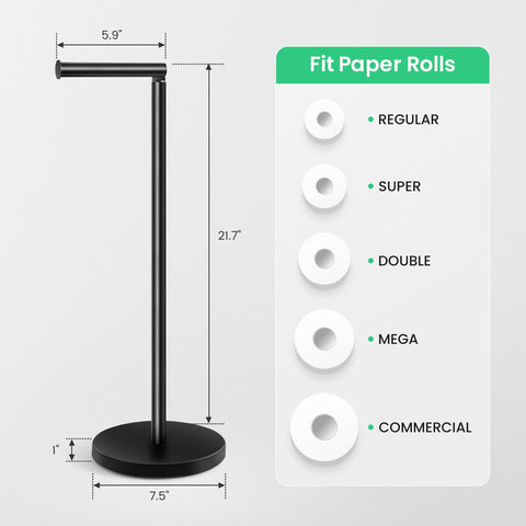 Cesun stand accommodates 3-4 rolls, saving bathroom clutter and storage space.