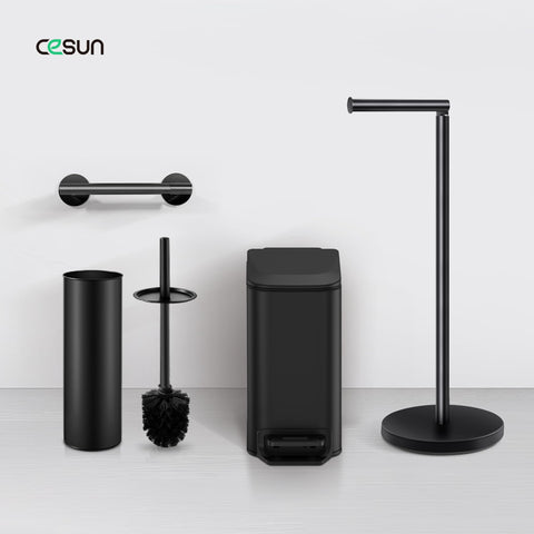Cesun free-standing design maximizes space while keeping rolls within reach.