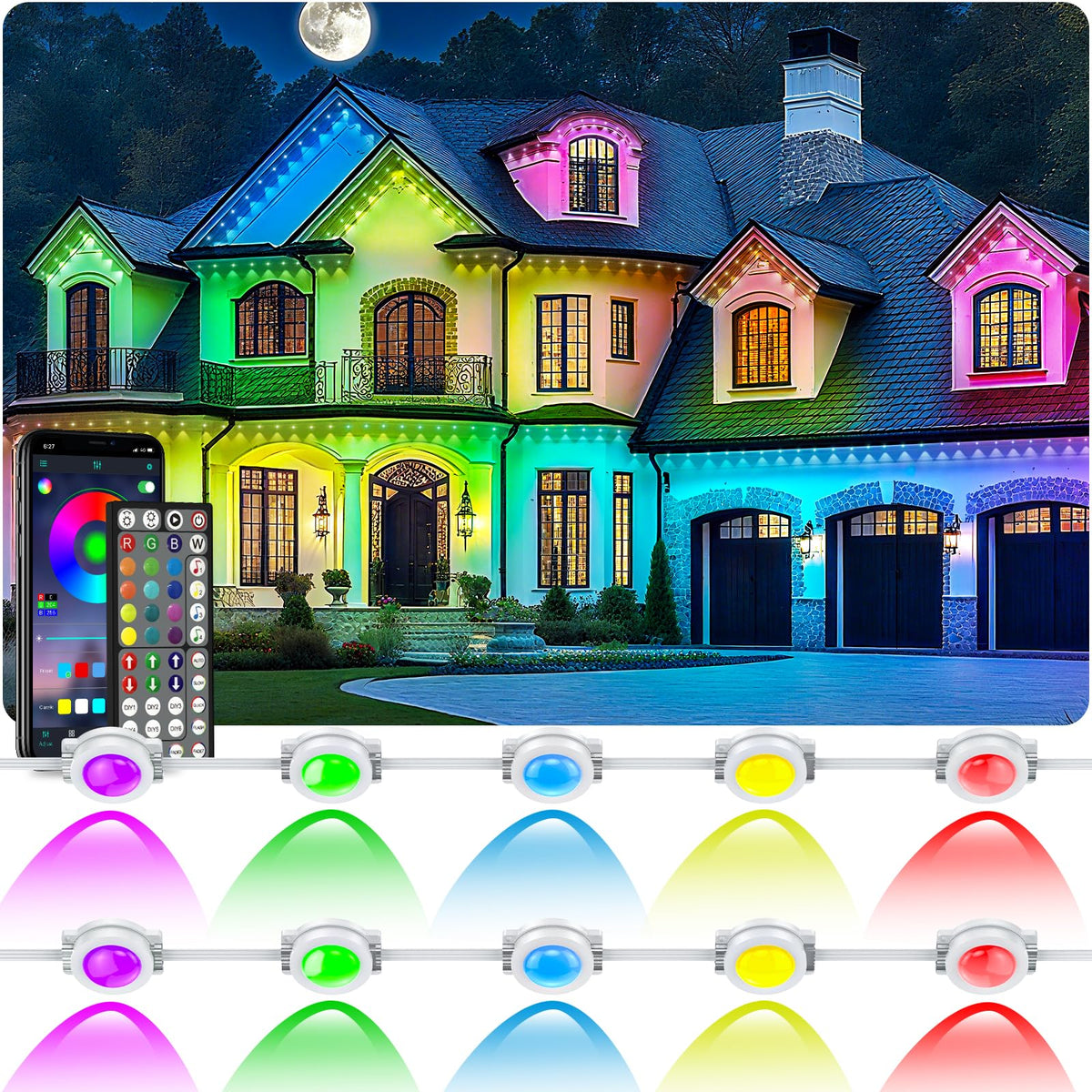 CETELUMA 400ft outdoor lights deliver bright, even illumination for entrances and pathways.