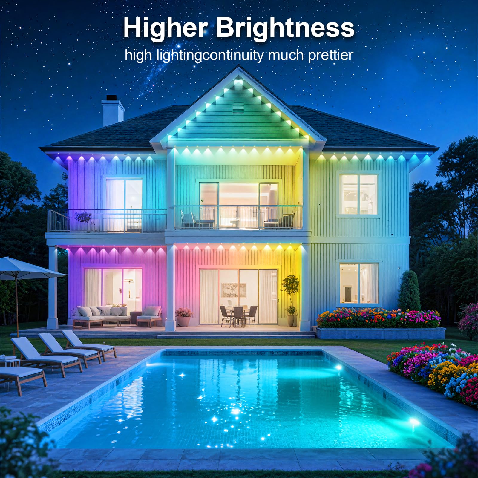 CETELUMA RGB lights with music sync create dynamic outdoor mood for gatherings.