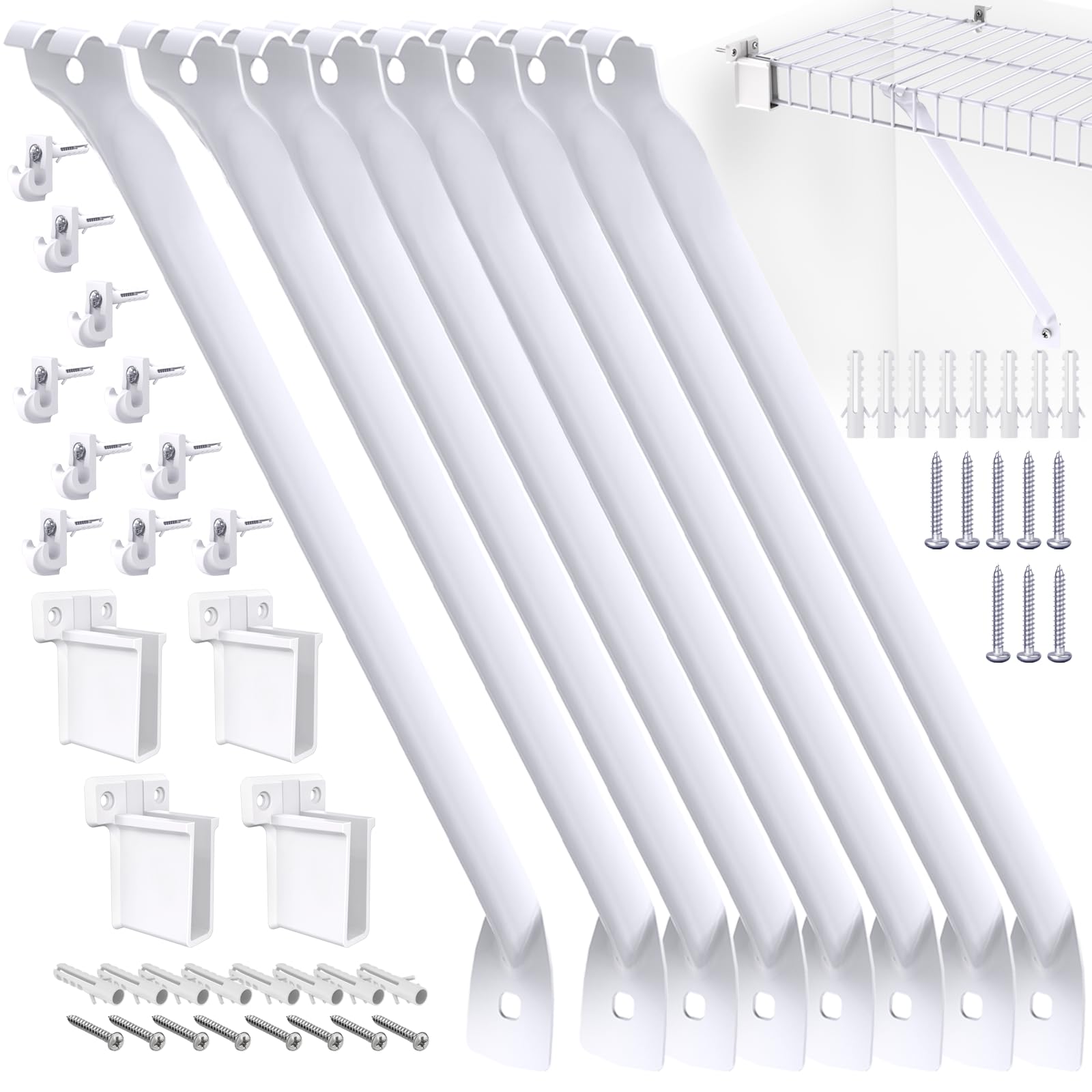 CEVICANT 8-pack 12-inch wire shelf brackets for sturdy storage