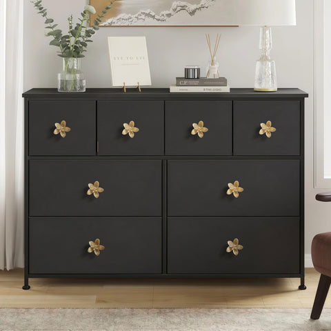 CEYMIO golden floral knob installed on a vanity for elegant update