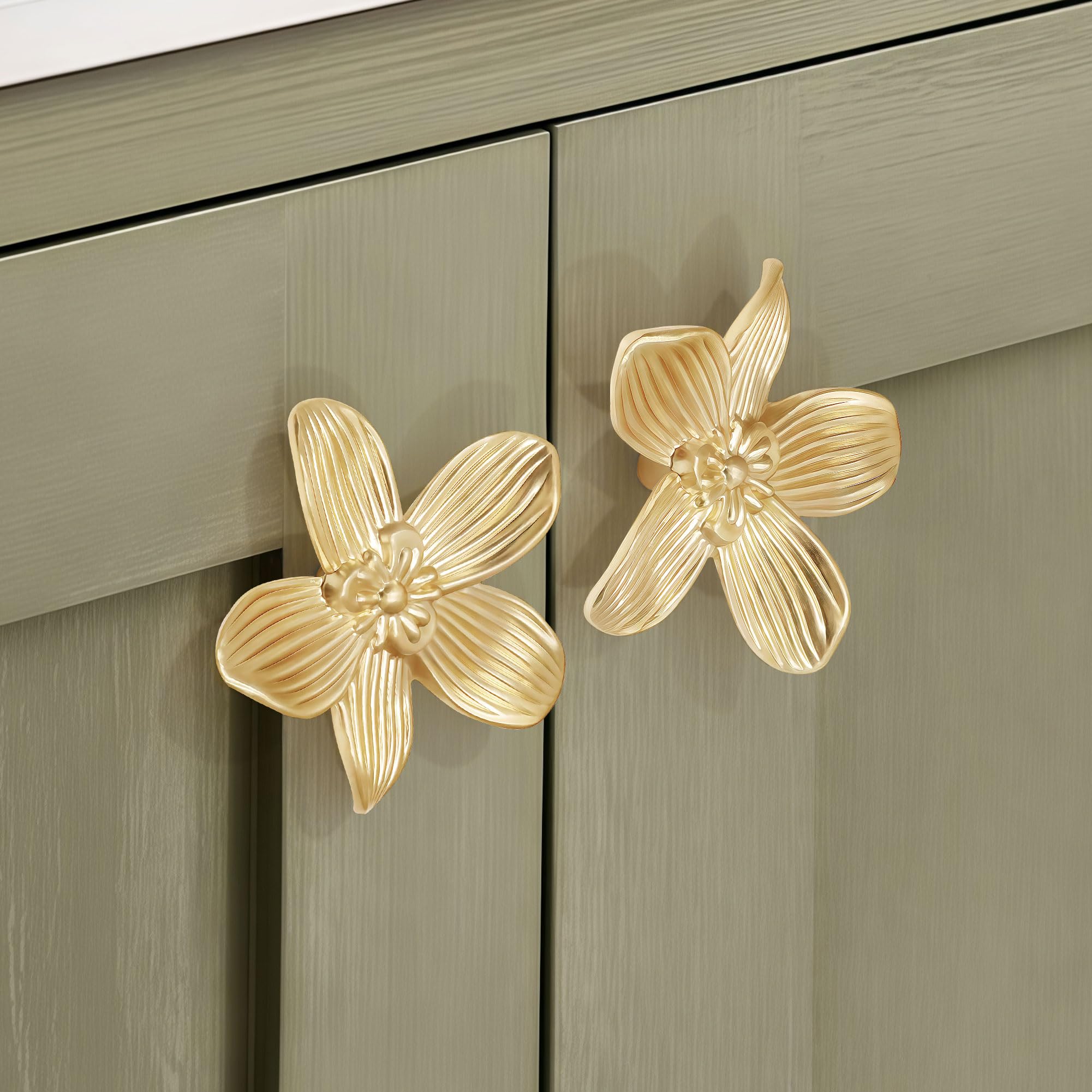CEYMIO brushed gold knob on cabinet door enhancing vintage style
