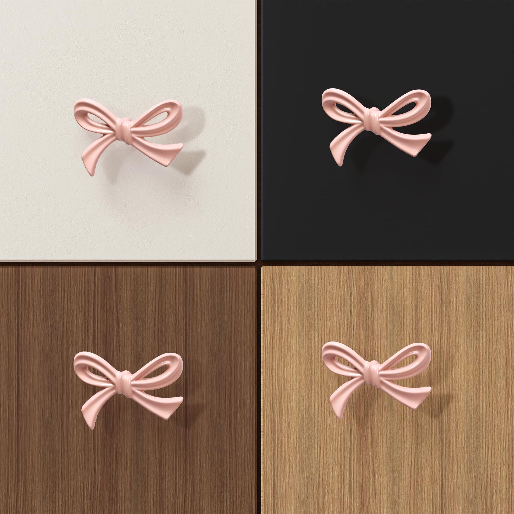 CEYMIO pink bow dresser knob color variants for style choice