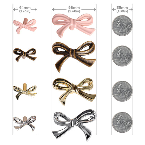CEYMIO pink bow dresser knob in a girl’s bedroom setup