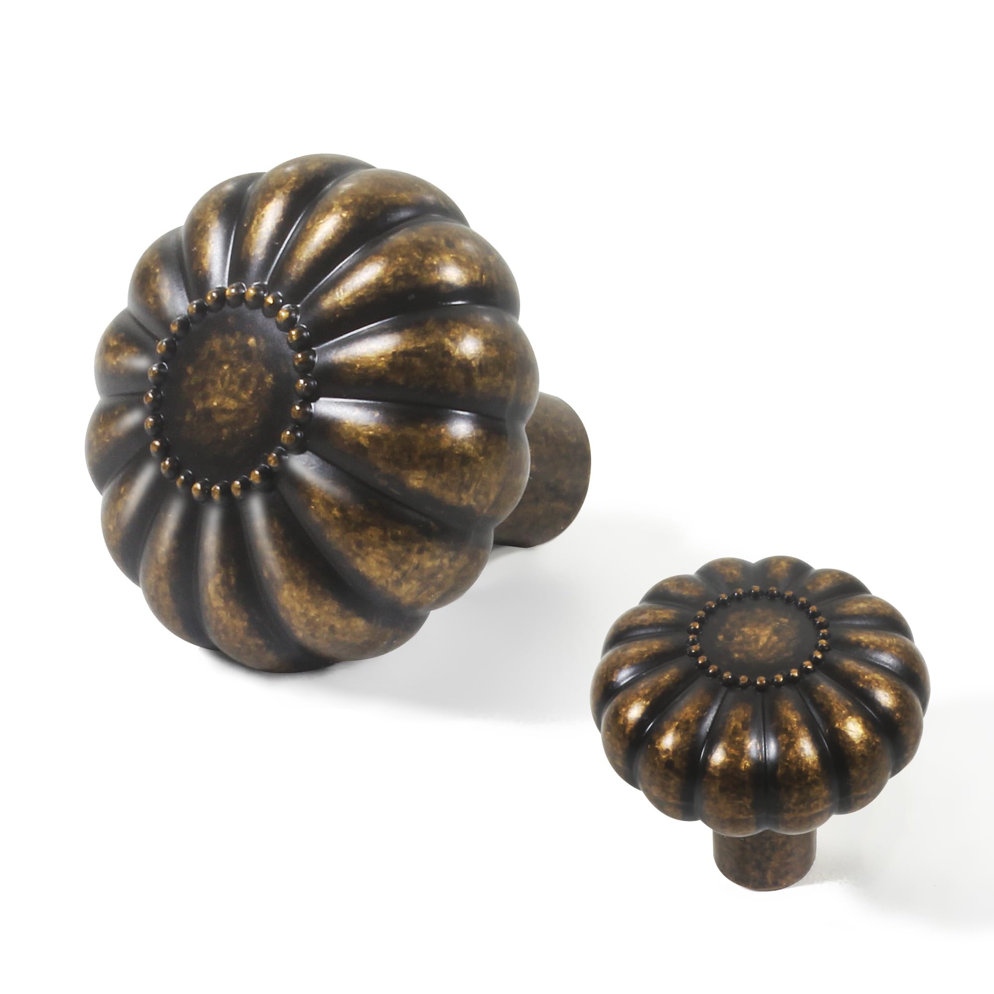 CEYMIO vintage brass floral cabinet knob on a dresser for antique charm