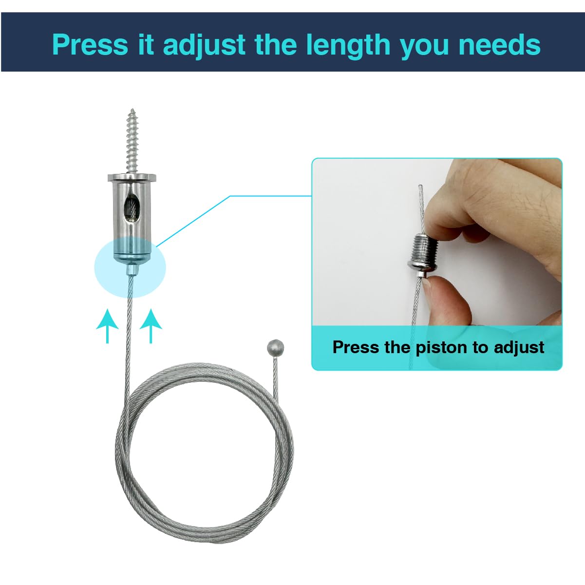 cezelux auto-lock wire grip enables easy length adjustment