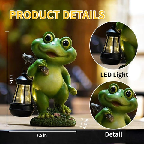CFFOWNUG weatherproof resin frog garden statue for all seasons