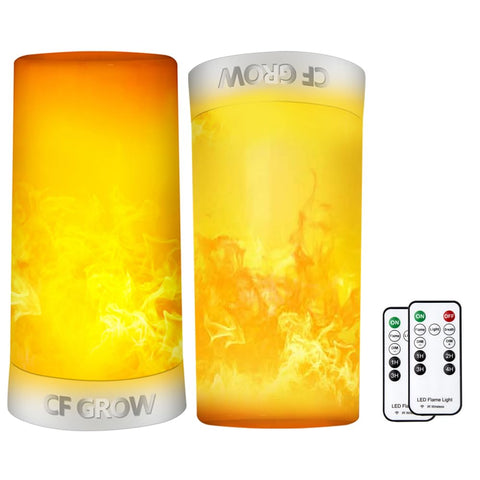 CFGROW LED flame fireplace light remote control creating warm ambience.
