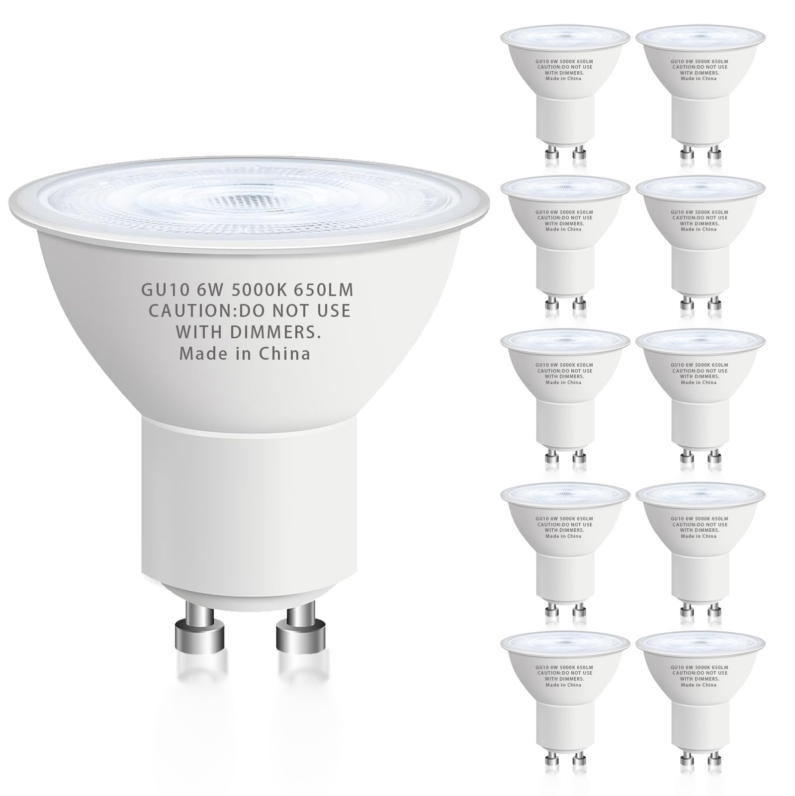 CFMASTER GU10 LED bulb with 650 lumens ideal for bright kitchen task lighting.