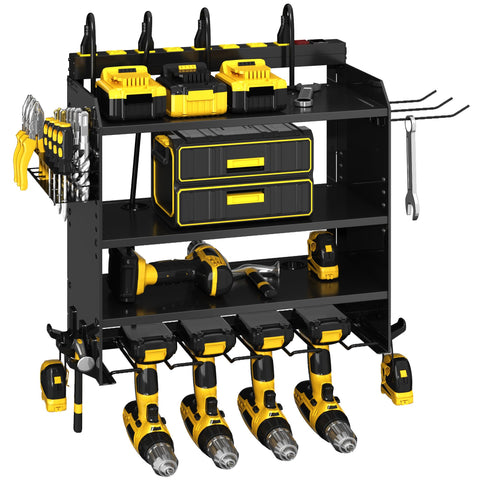 CFMASTER wall-mounted power tool organizer rack keeps tools organized for quick access