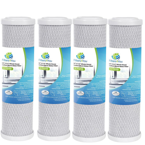 CFS carbon block filter closeup with activated carbon improving taste.