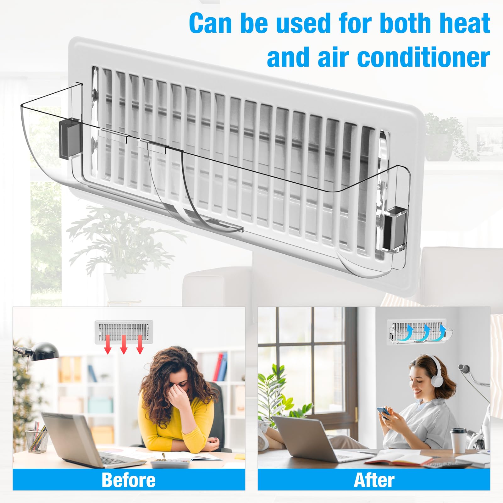 CH24Globall ceiling and floor vent deflector offers versatile airflow control.