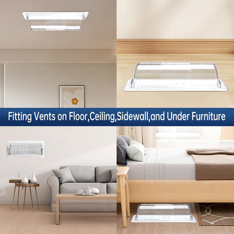 CH24Globall vent deflector installed over floor vents redirects airflow.