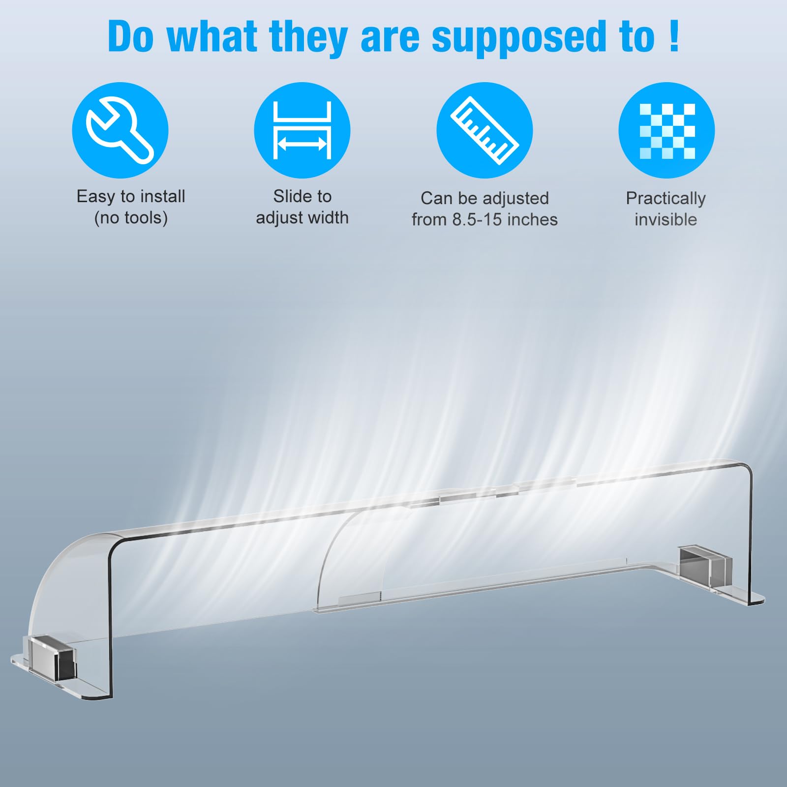 CH24Globall transparent deflector blends with decor while guiding airflow.