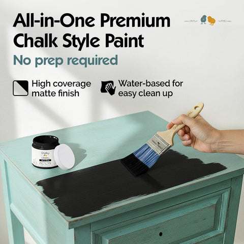 Laminate and glass surface coverage example with Chalky Chicks versatile adhesion.