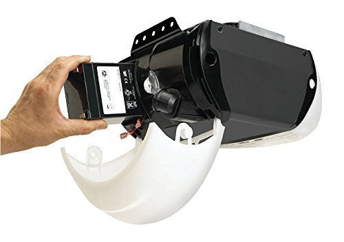 CHAMBERLAIN 485LM battery backup system in use keeps garage entry functional.