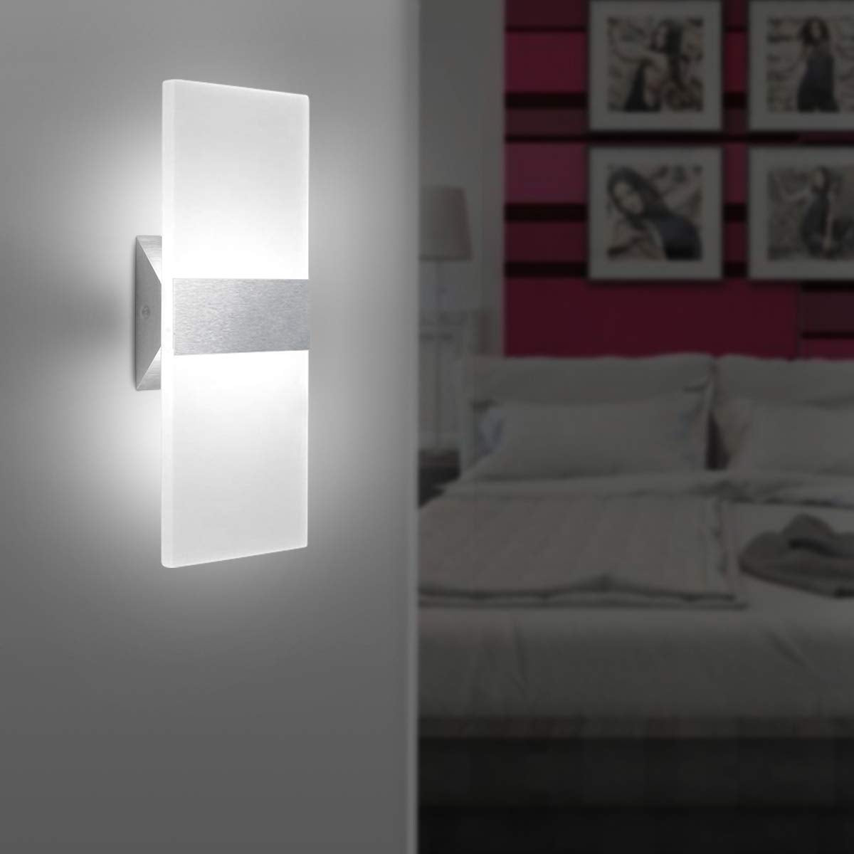 ChangM LED wall sconce side view highlighting aluminum finish and frosted diffuser for a modern look.