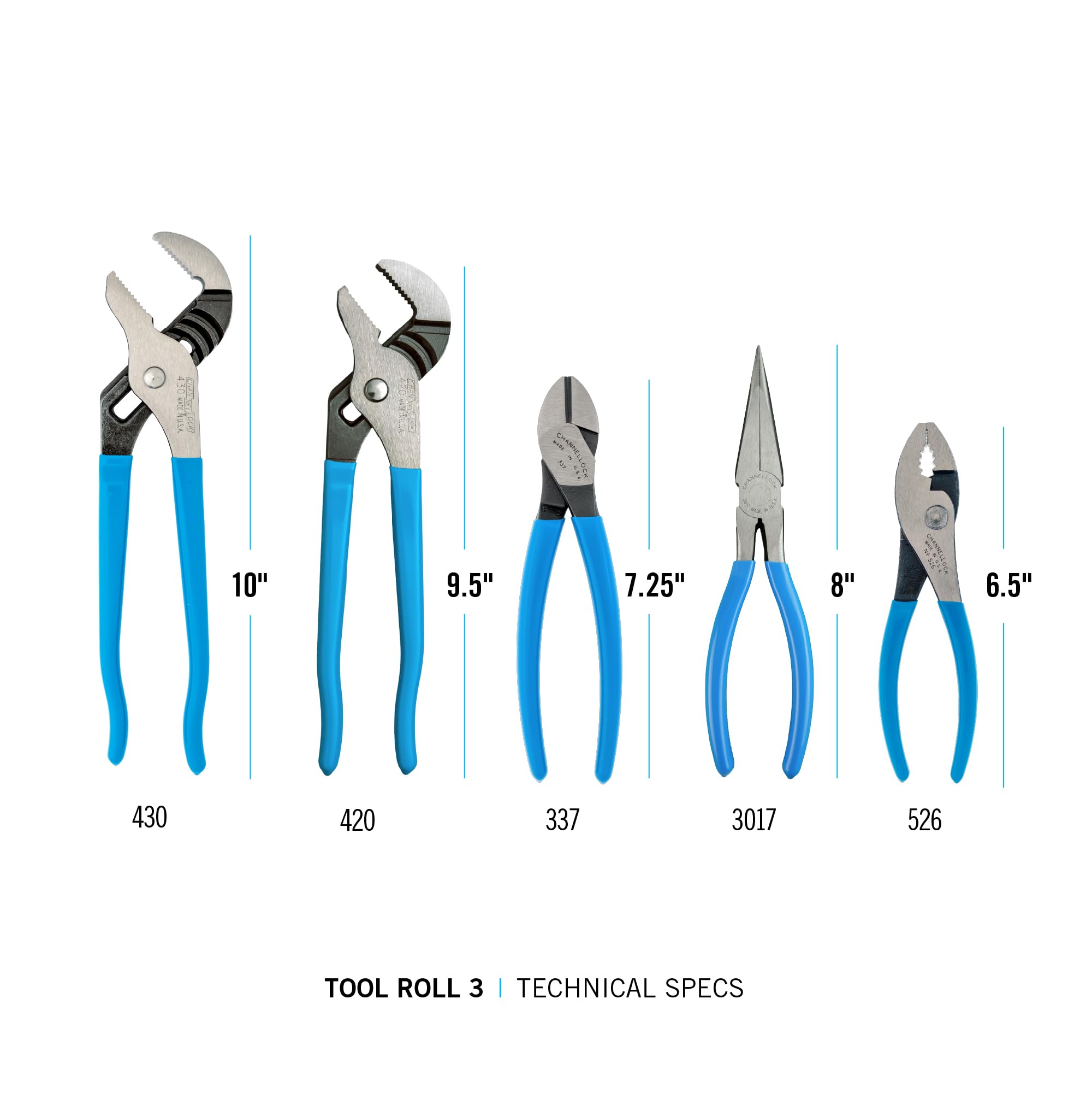 ChannelLock 10-inch tongue and groove plier shows rugged teeth for a strong grip.