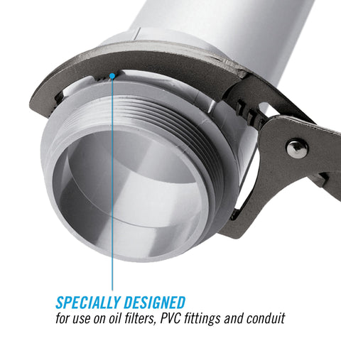 Channellock 209 four-position grip in use on a filter
