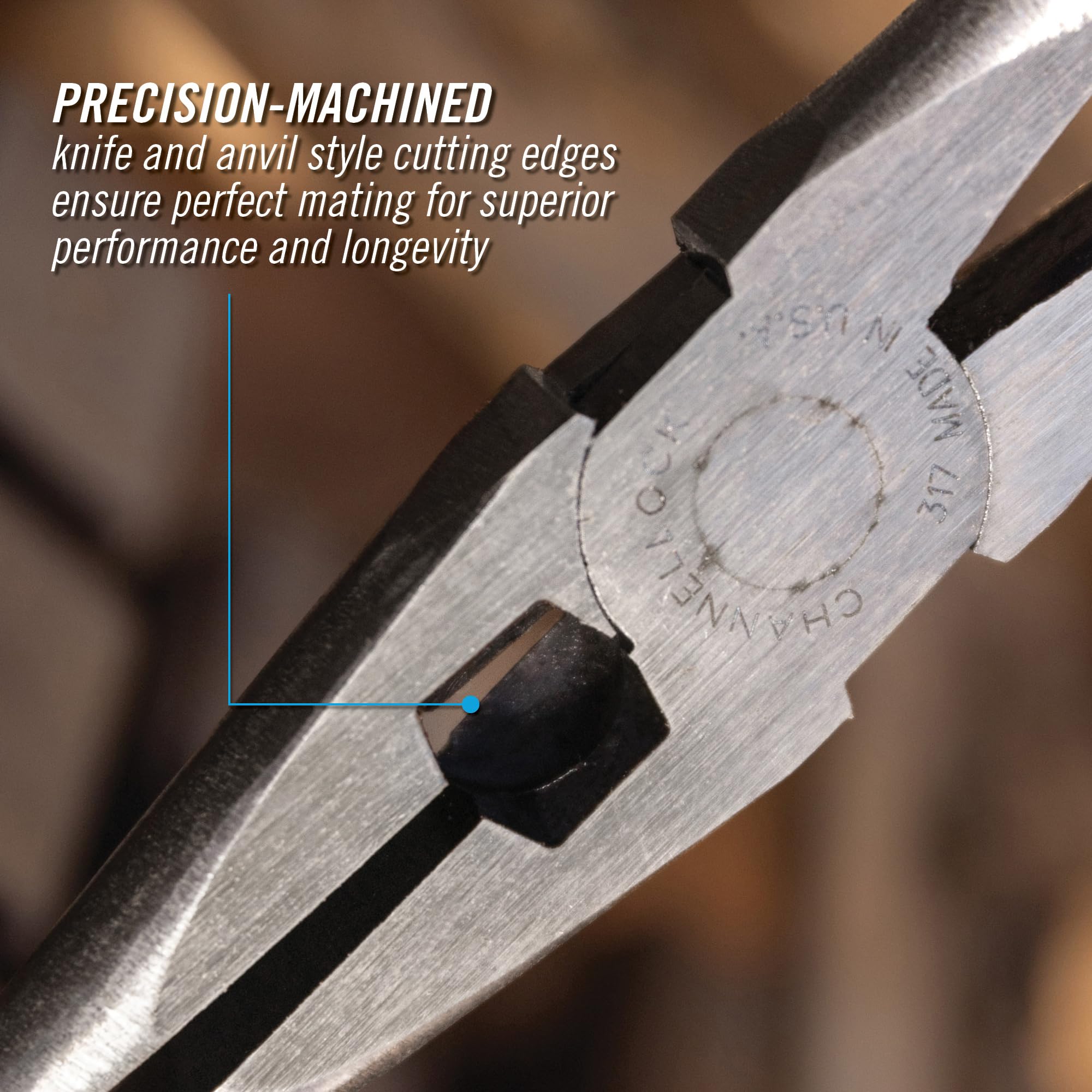 Channellock 317 blue comfort grips reduce fatigue during extended use.