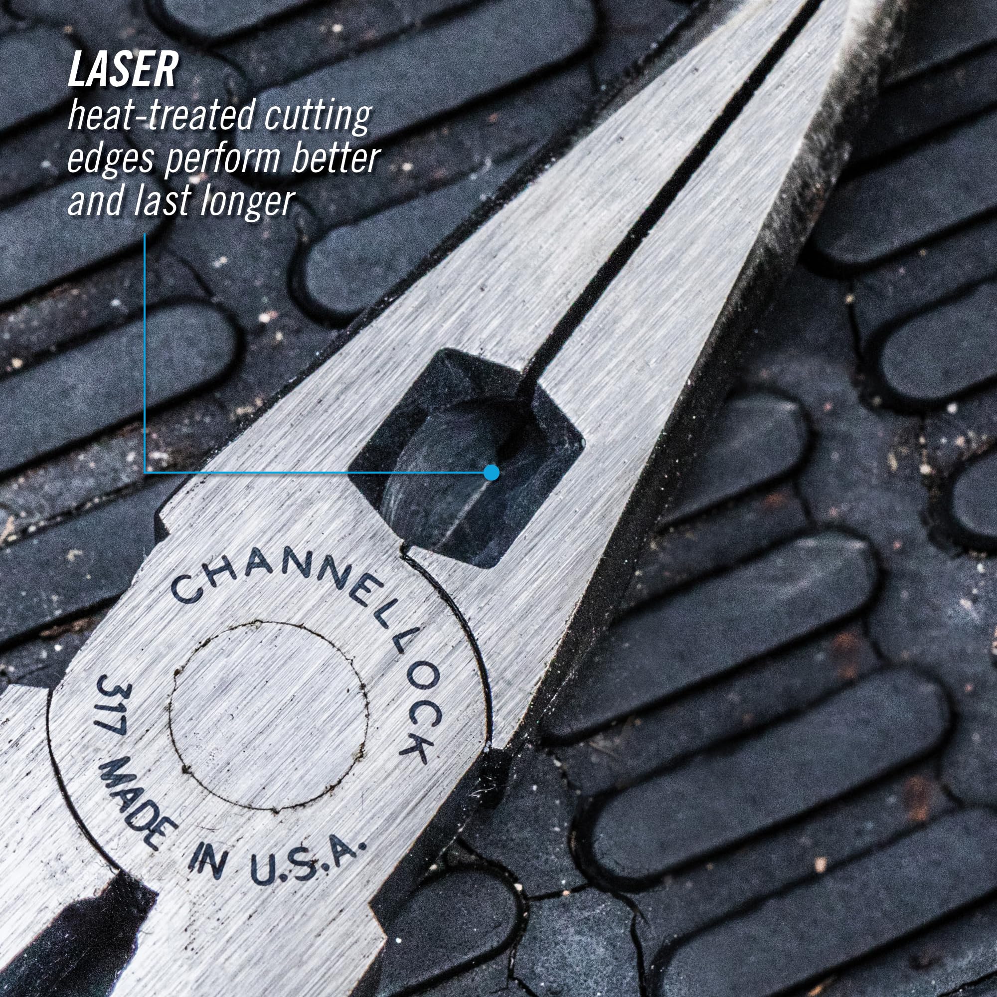 Channellock 317 electronic coating provides rust prevention for longer tool life.