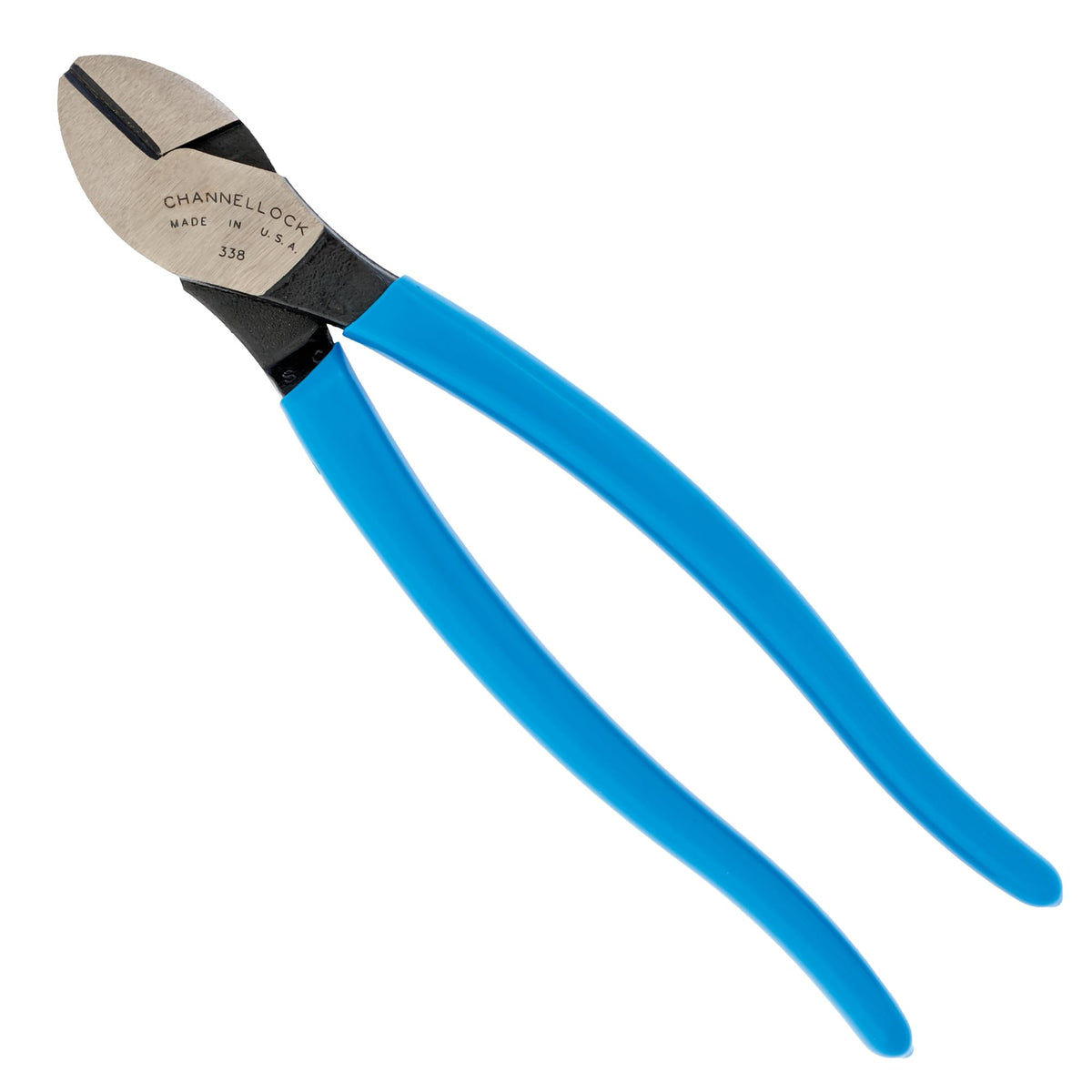 Channellock 338 diagonal cutting plier with 8-inch blue handle for precise cuts