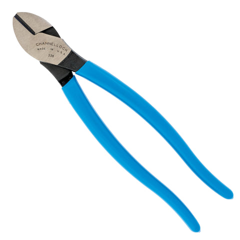 Channellock 338 diagonal cutting plier with 8-inch blue handle for precise cuts