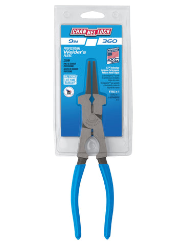 Channellock 360 Pliers 9-inch gripping and drawing wire in tight spaces.