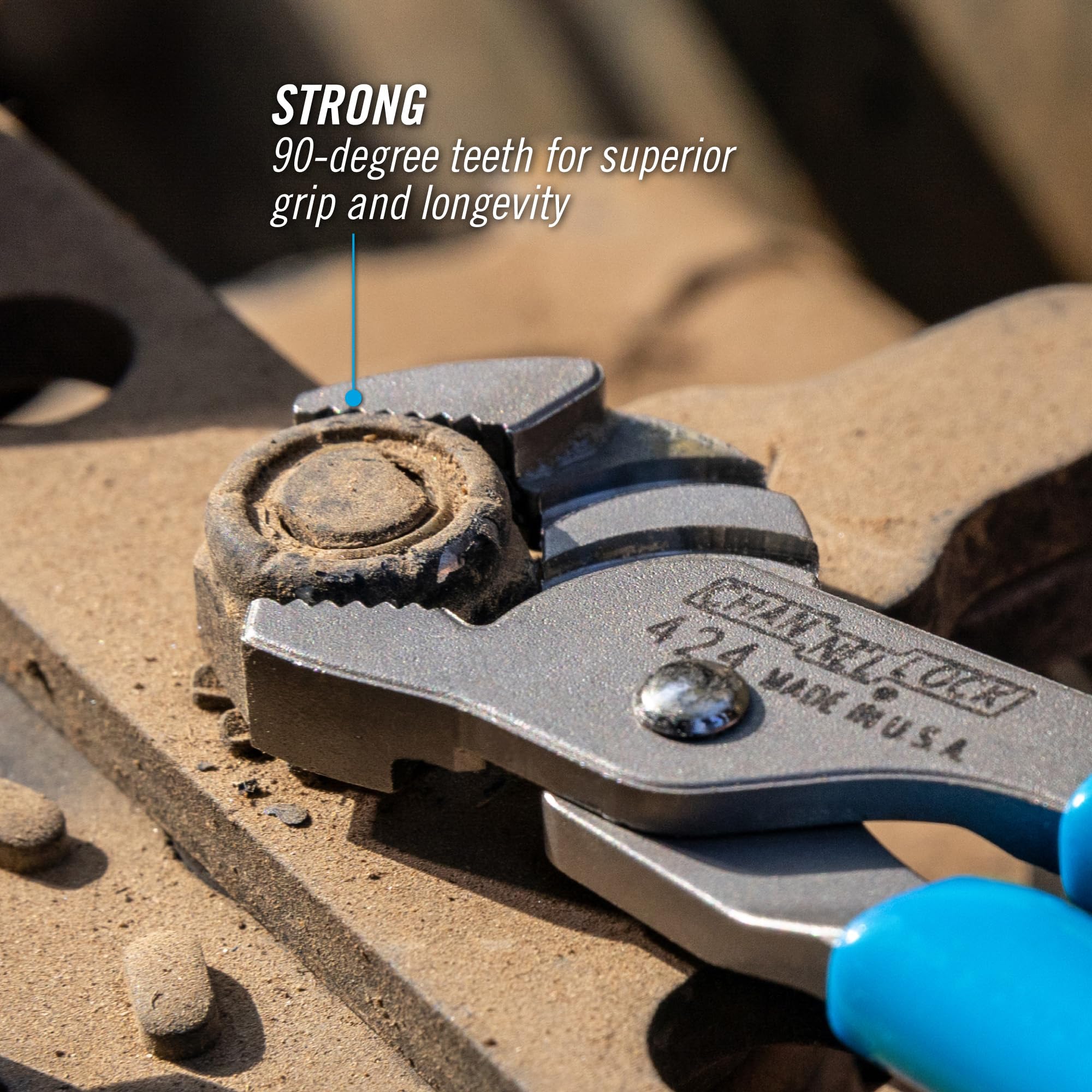 Channellock 424 Permalock fastener close-up showing durability